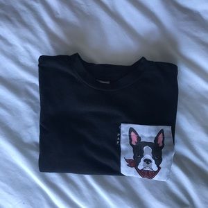 black t shirt with pocket design